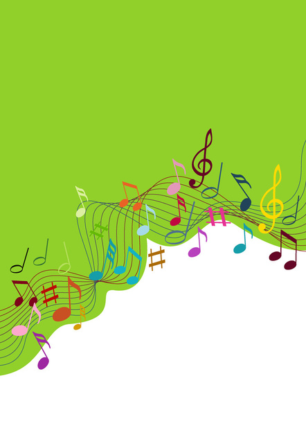 Color music notes - Vector, Image