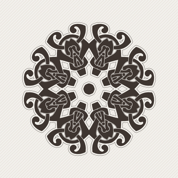 Vector mandala. Gothic lace tattoo. Celtic weave with sharp corners. - Vektori, kuva