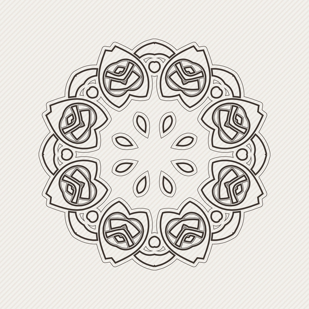 Vector mandala. Gothic lace tattoo. Celtic weave with sharp corners. - Διάνυσμα, εικόνα
