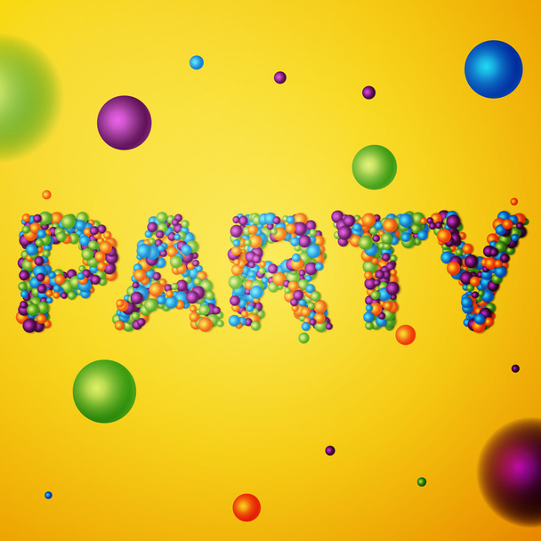 Party word consisting of colored 3d particles
 - Вектор,изображение