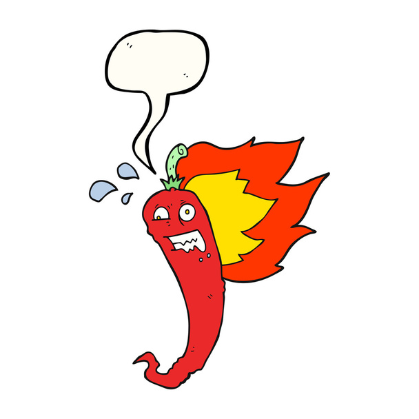 hot chilli pepper speech bubble cartoon - Vektor, Bild