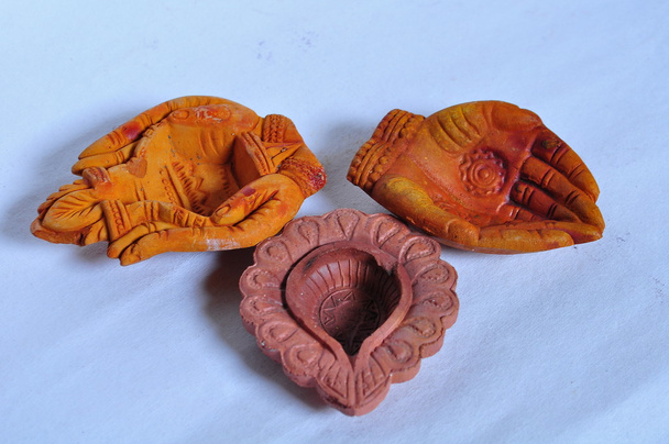 An Indian traditional hand made clay Diya - Photo, Image