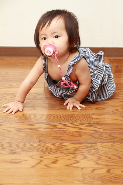 Japonská holčička cucat dudlík (0 let staré) - Fotografie, Obrázek