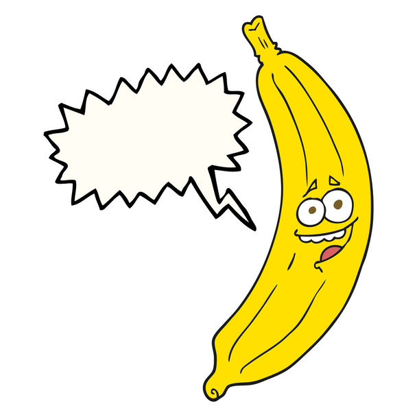 speech bubble cartoon banana - ベクター画像