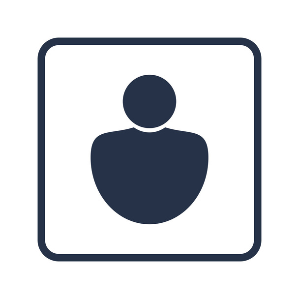 Icône utilisateur, sur fond blanc, bordure rectangulaire arrondie, contour bleu
 - Vecteur, image