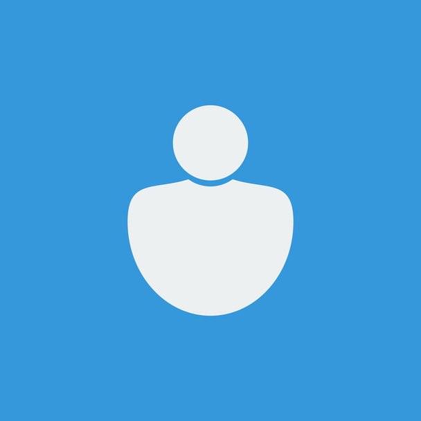 User icon, on blue background, white outline, large size symbol - Wektor, obraz