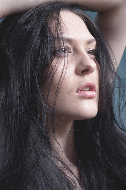Studio portrait of model. Natural skin. No retouch. - Photo, Image