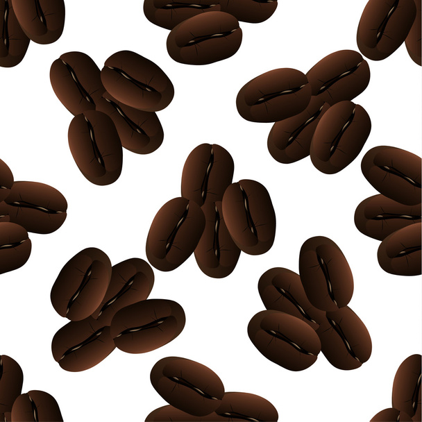 Seamless pattern of coffee beans - Вектор,изображение