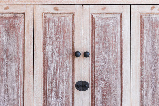 Vintage door knob on wooden antique door furniture  - Photo, Image