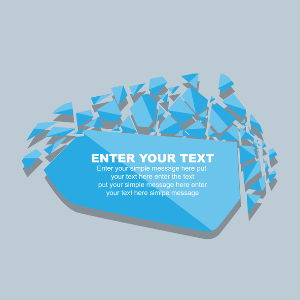 CRUSHED ELEMENTE TEMPLATE MESSAGE STICKER FOURTH EDITION BLUE - Vector, Imagen