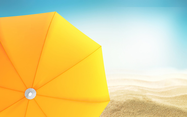 Sunshade on beach in summer - Foto, afbeelding