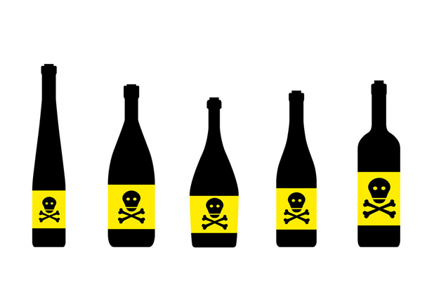 bottles with poison - Vector, Image