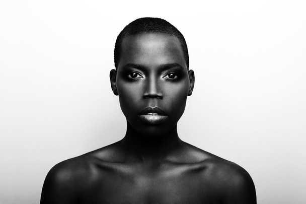 Black African young sexy fashion model studio portrait - Fotó, kép