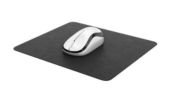 Bilgisayar fare. Siyah Mouse Pad - Fotoğraf, Görsel