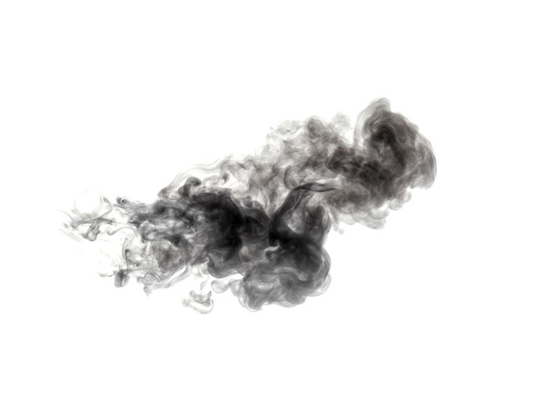 Abstract black smoke on white background - Φωτογραφία, εικόνα
