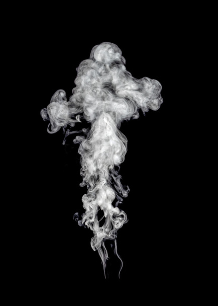 white smoke on black background - Photo, Image