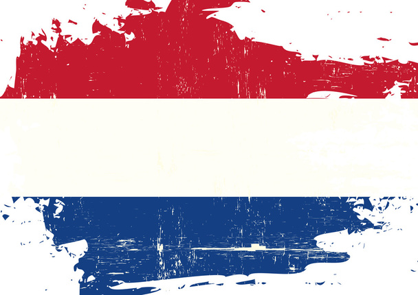Holländische Flagge zerkratzt - Vektor, Bild