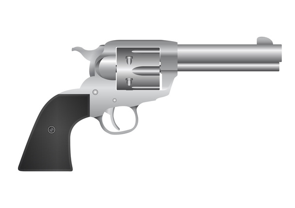 a silver revolver - Вектор,изображение