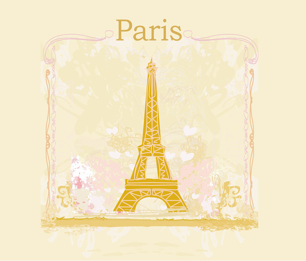 vintage retro Eiffelkaart - Vector, afbeelding