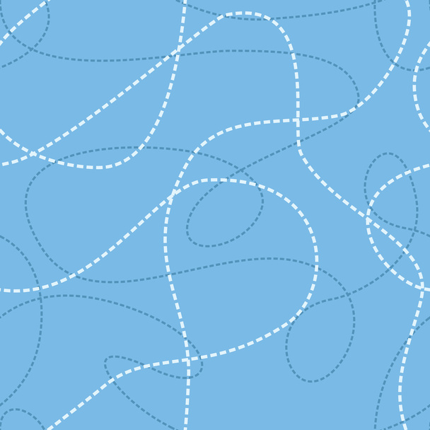 Verwarde lijnen naadloze patroon. Herhalende abstracte achtergrond met onderbroken lijnen. - Vector, afbeelding