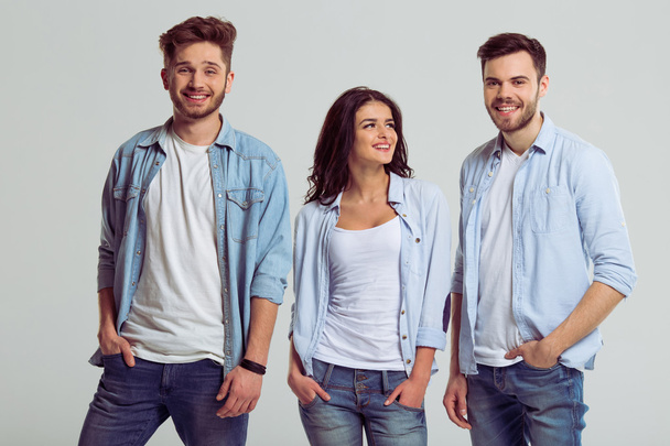 Young people in jeans - Fotó, kép