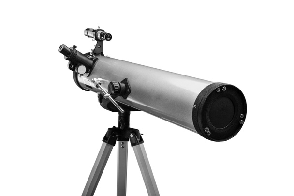 Nowoczesny teleskop na białym tle  - Zdjęcie, obraz