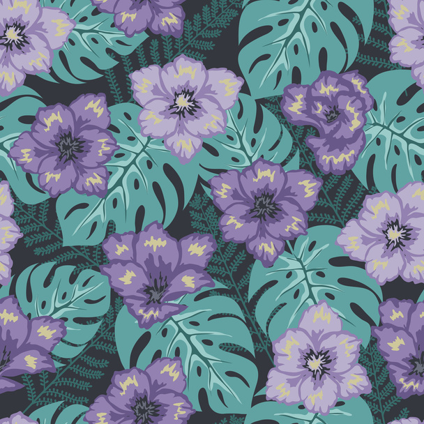 Patrón floral sin costuras, ilustración vectorial - Vector, Imagen