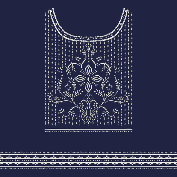 Lace decoratie voor kleding, borduurwerk - Vector, afbeelding