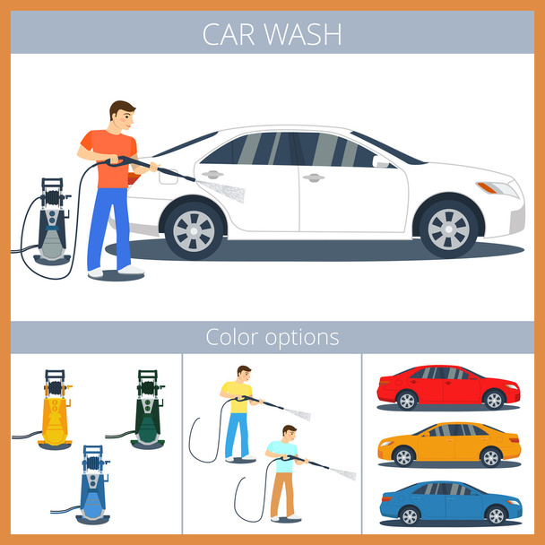 洗車 illustyration - ベクター画像