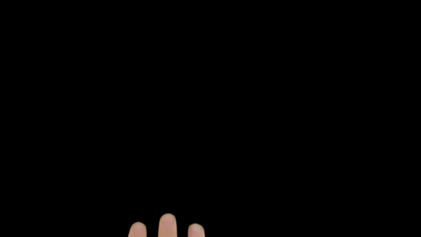 Cucasian młody człowiek ekran Touch gesty - Materiał filmowy, wideo