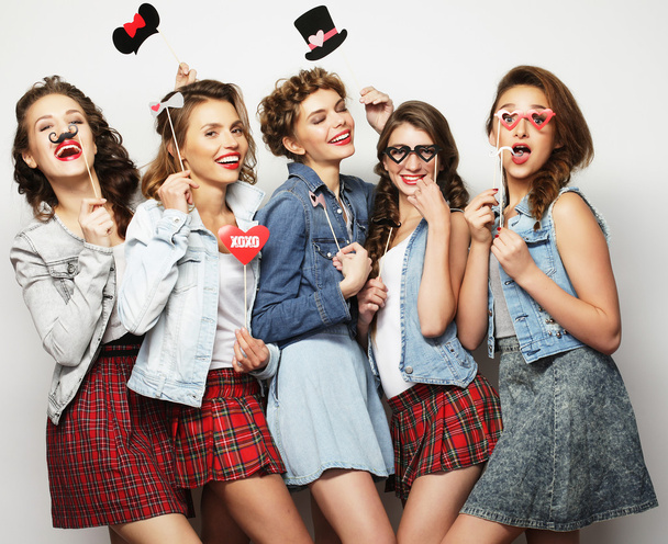 stylish  girls best friends ready for party - 写真・画像