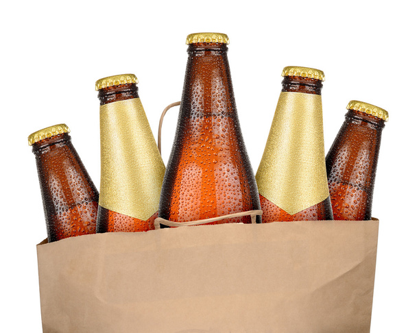 Tasche mit braunem Bier - Foto, Bild