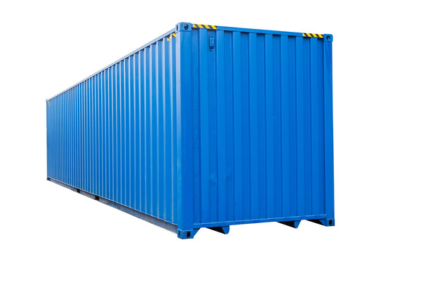 Modré přepravní kontejner izolované na bílém - Fotografie, Obrázek