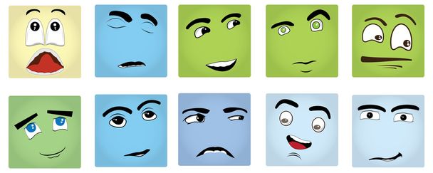 Set of Facial Expressions - Vector, Image
