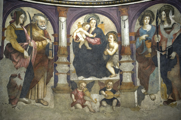 Aosta - Fresco en la Catedral
 - Foto, Imagen