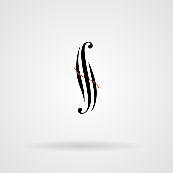 Vector calligraphic monogram. Letters in the minimalist style. - ベクター画像