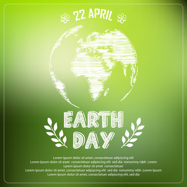 EARTH DAY of background a shape typography - Vector, Image