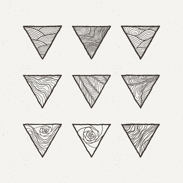 Triangles set. Vector illustration. Pattern geometric figure. - Vector, Image