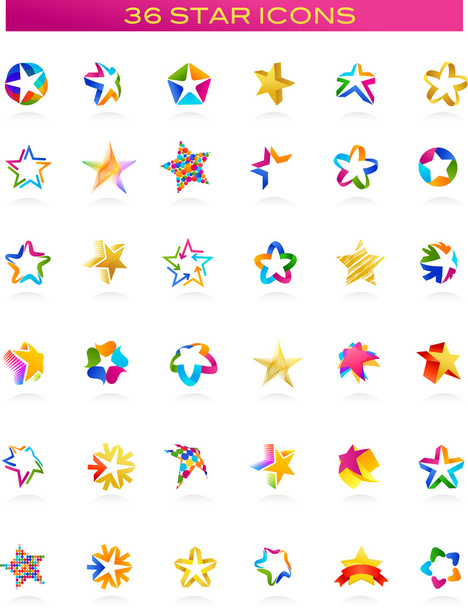 Collection of star icons, vector - Vector, Image