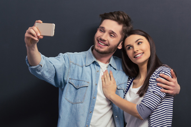 Young couple with gadget - Foto, Imagem