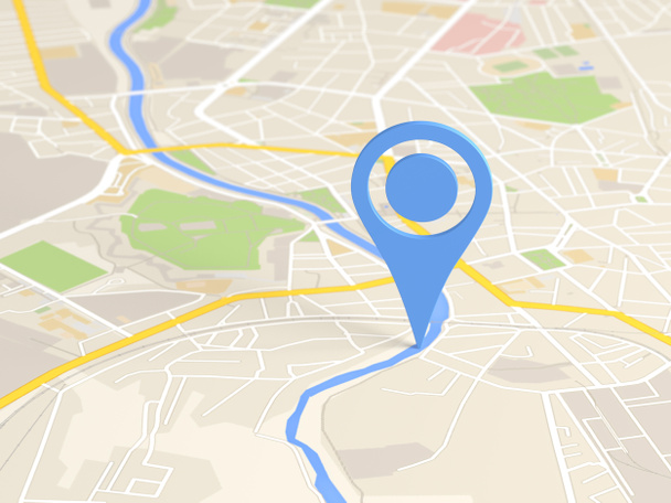 Lokátor ikona na mapě města - Fotografie, Obrázek