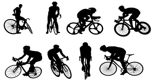Sziluettjét cycler csoportja - Vektor, kép