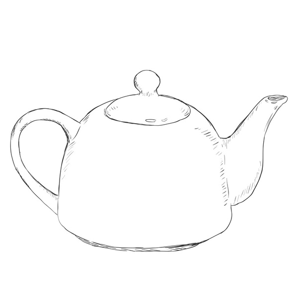 Single Sketch Teapot - Vektor, kép