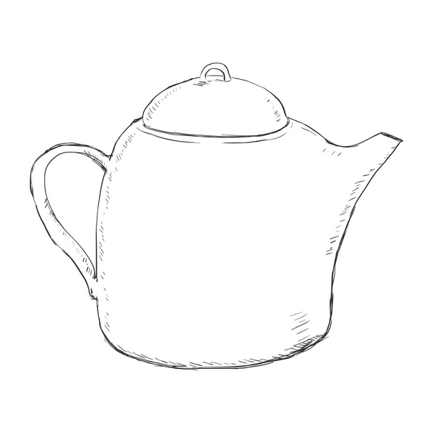 Single Sketch Teapot - Διάνυσμα, εικόνα