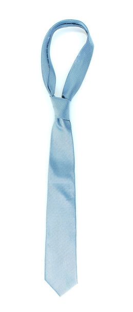 Blue tie on wooden hanger isolated on white - Photo, image