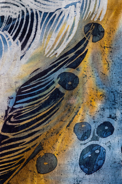 Перья, горячий батик, текстура фона, ручная работа на шелке
 - Фото, изображение