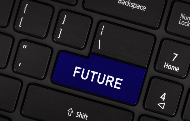 Κουμπί lap-top - μέλλον - Φωτογραφία, εικόνα