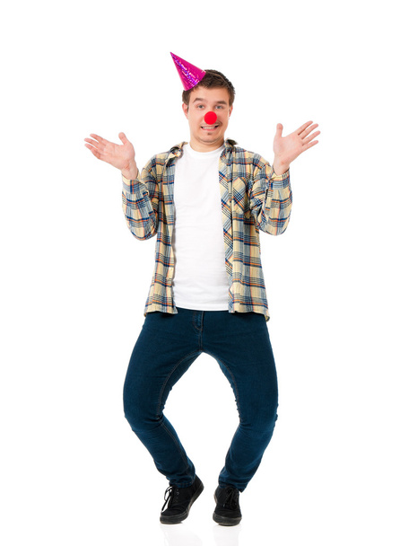 muž s nosem klaun - Fotografie, Obrázek