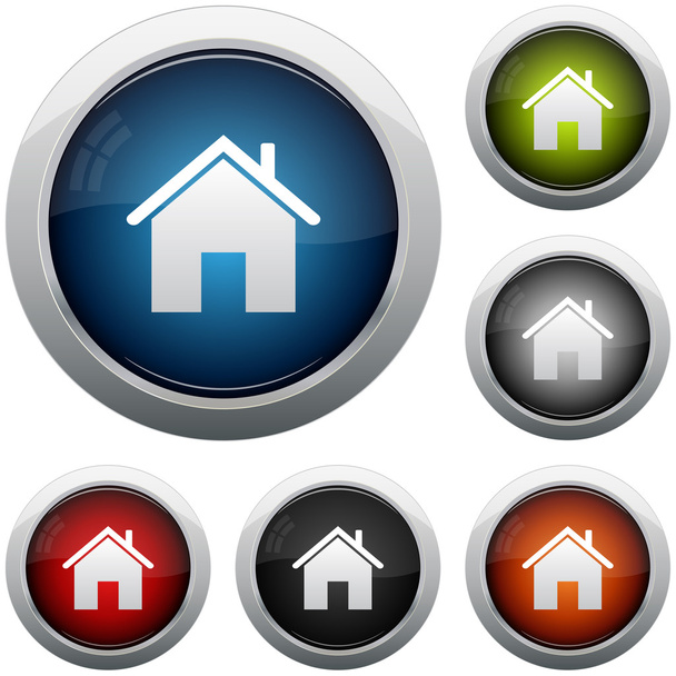 Set of color home buttons - Vector, afbeelding