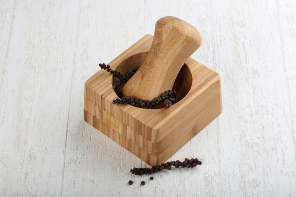 Drewniane zaprawy z czarnego pieprzu - Zdjęcie, obraz